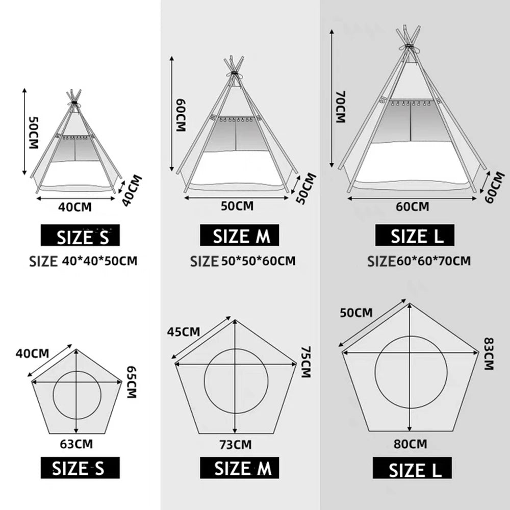 Pet Tent House Bed with Thick Cushion