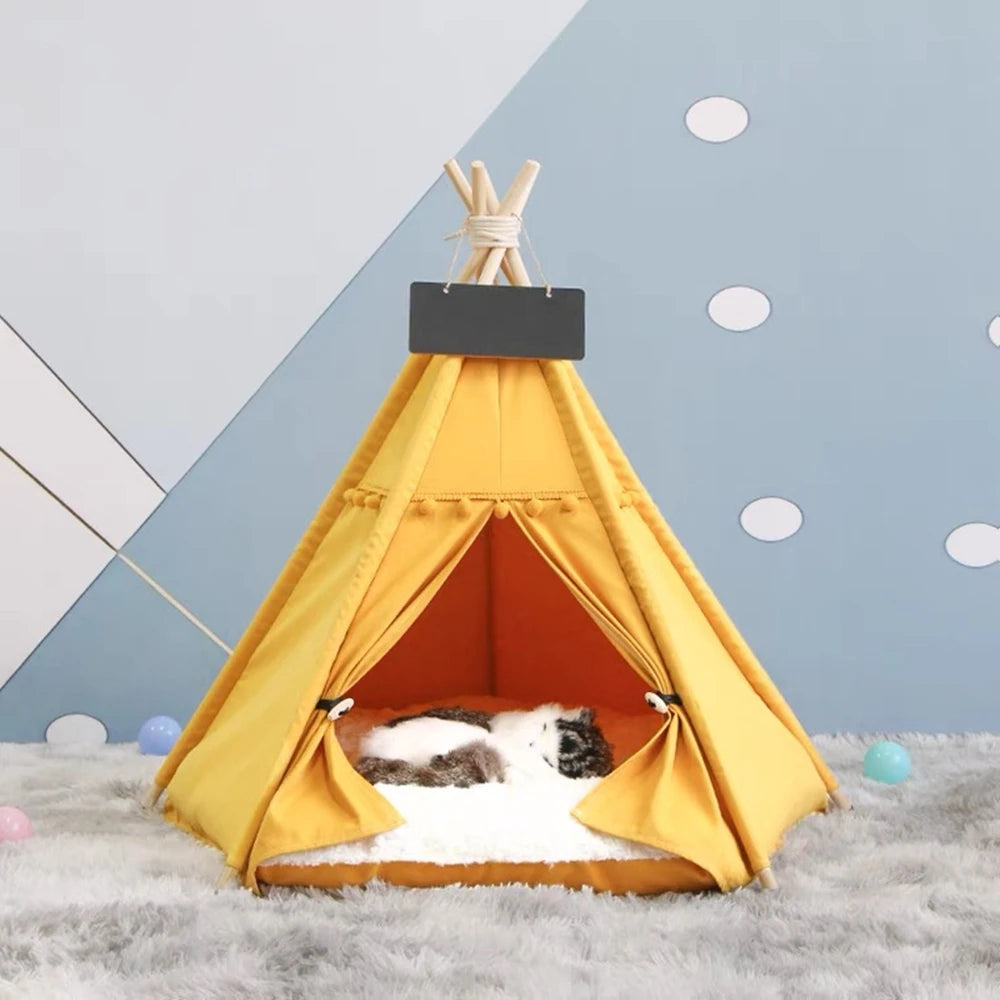 Pet Tent House Bed with Thick Cushion