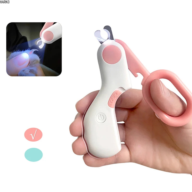 LED Light Pet Nail Clipper Claw Grooming Scissors for Small Dogs Cats