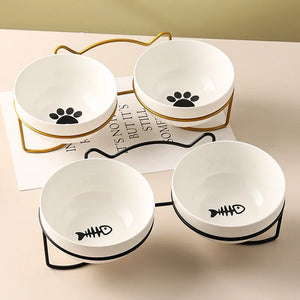 Pet Cat Bowl Ceramic 500ML Water Feeder