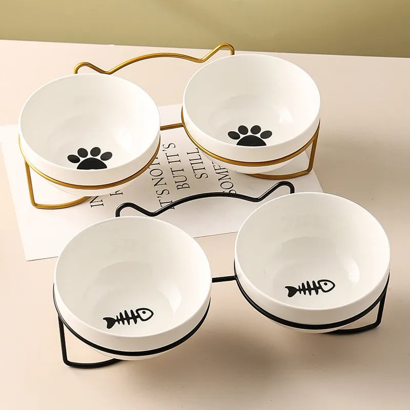 Pet Cat Bowl Ceramic 500ML Water Feeder